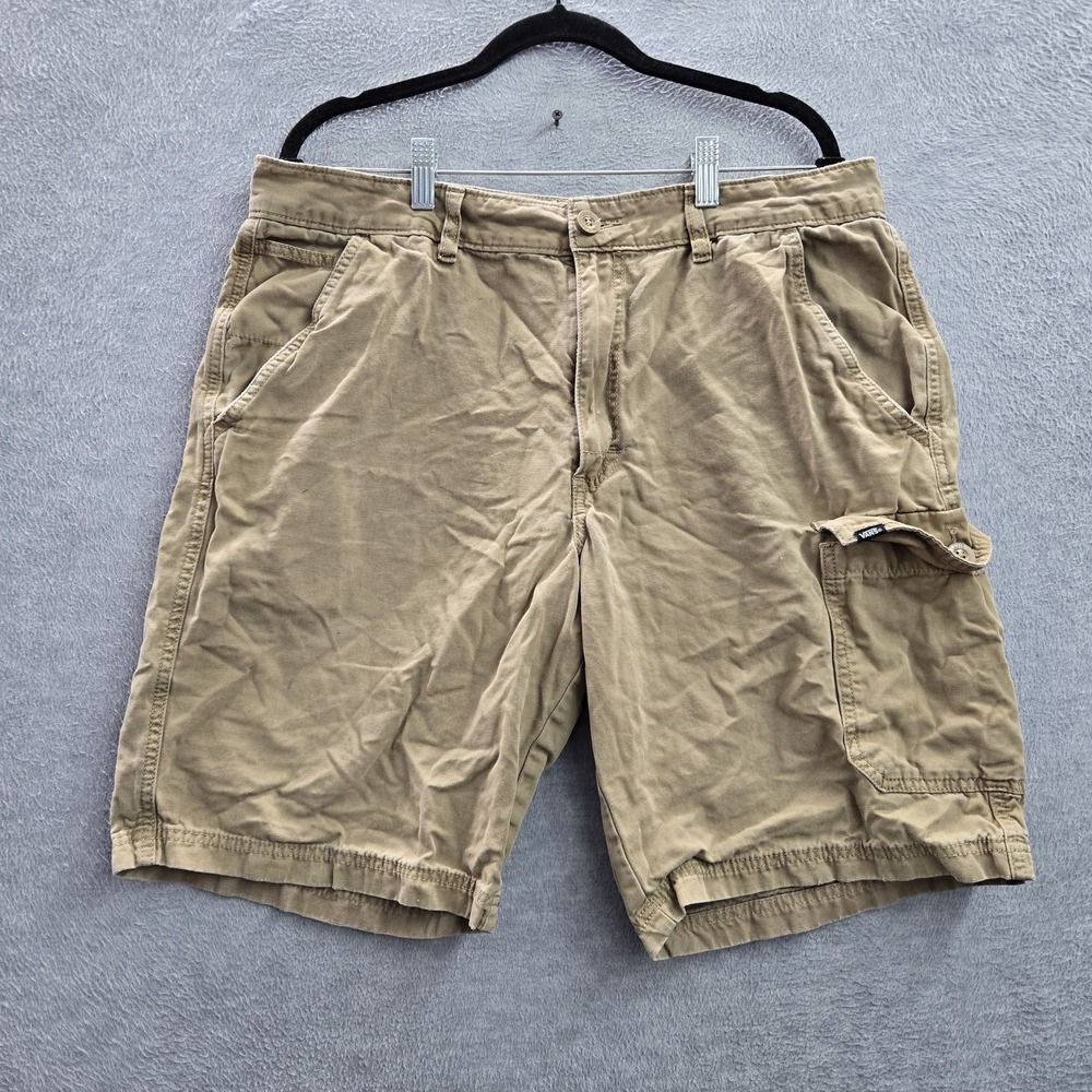 Vans Men Shorts 36 Brown Cargo Canvas Y2K Work Streetwear Logo Outdoor READ